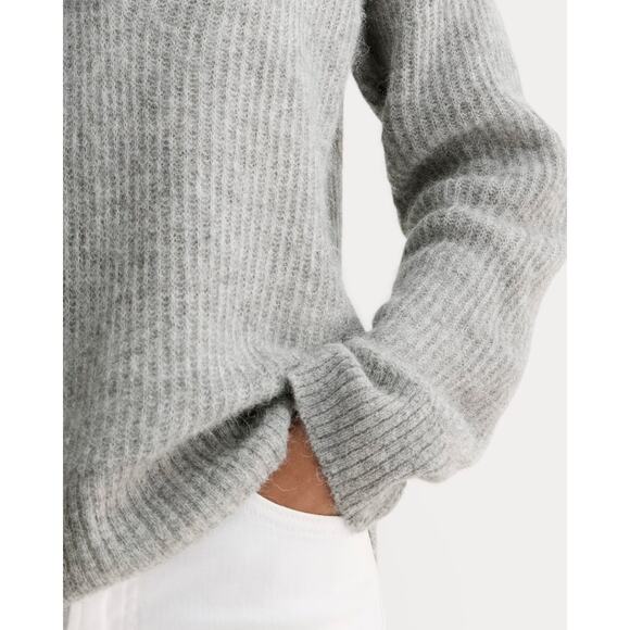 $128 New Everlane The Oversized Polo in Alpaca - Heather Grey Small - Picture 4 of 15